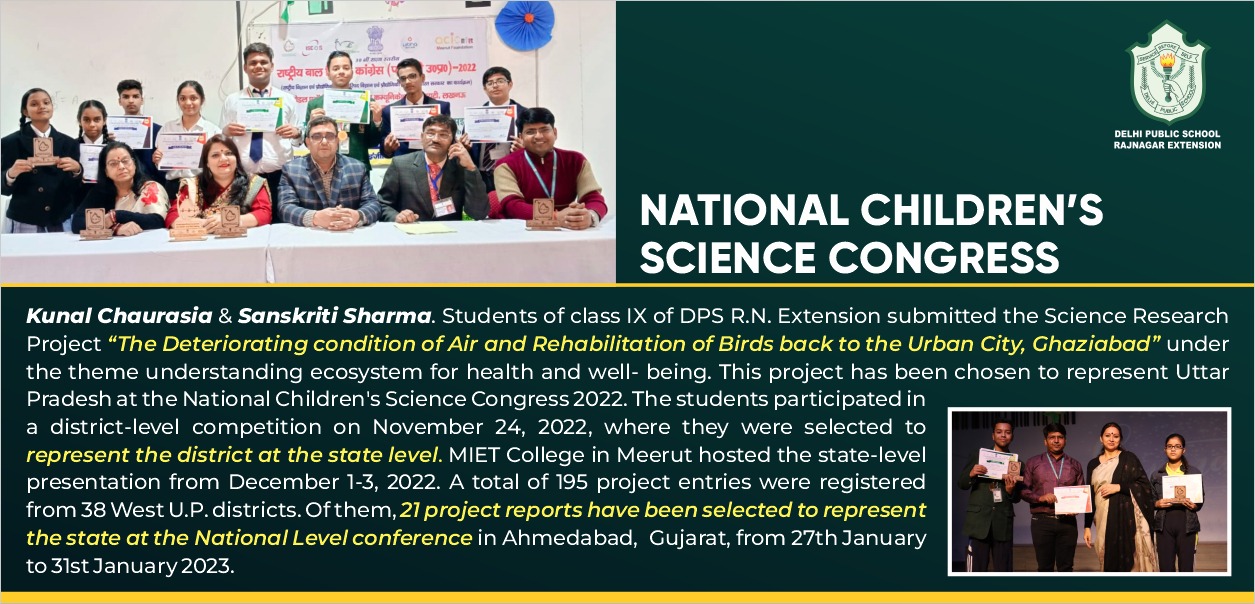  Awards and Achievements - NATIONAL CHILDREN'S SCIENCE CONGRESS